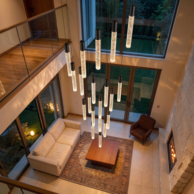 Lustre en cristal à DEL à 20 lumières, à intensité variable