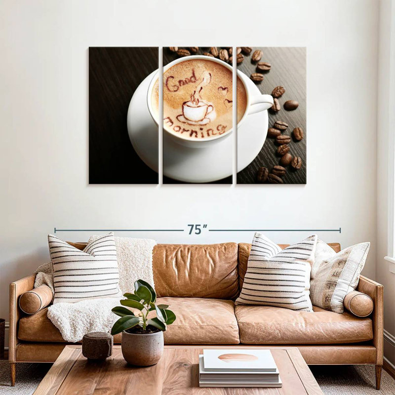 Yarlin Morning Latte Coffee, 36" H x 57" W