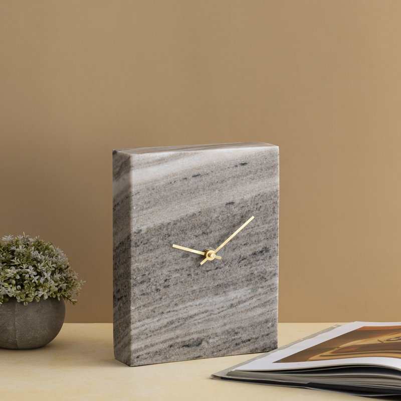 Horloge de table Morchino, Gris, H 18 po x l 13 po x P 12 po