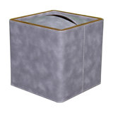 Dual Tone Gray Leather Tissue Box Cover