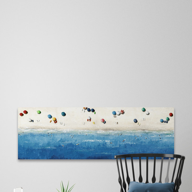 Beach Getaway 1 Piece Wrapped Canvas Painting, 25cm H x 76cm W x 3.81cm D