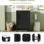 Meuble-lavabo noir de 20 po avec lavabo en céramique, rangement fixé à la porte et fermeture en douceur pour les tablettes doubles autoportantes modernes faciles à nettoyer, fonction-120658762