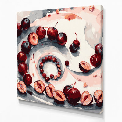 Fruit Umeboshi Gray Canvas Wall Art