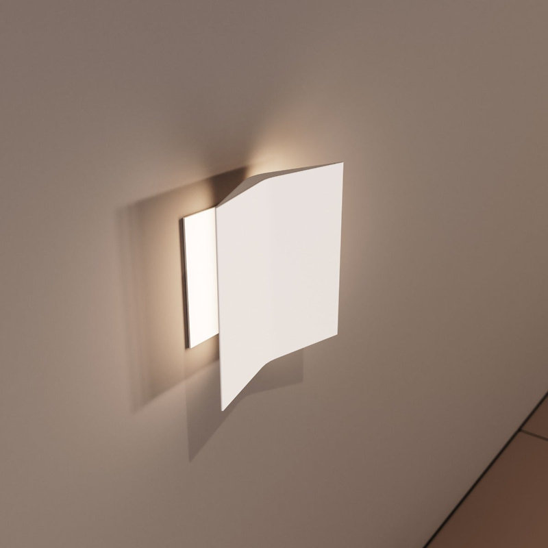 Applique murale à DEL intégrée 1 lumière à intensité variable 3000K Turo, H 6,5 po x l 6,5 po x P 2,75 po, Blanc satiné