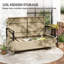 Outsunny 125L Garden Storage Bench 2 Seater PE Rattan Metal Frame-124387969