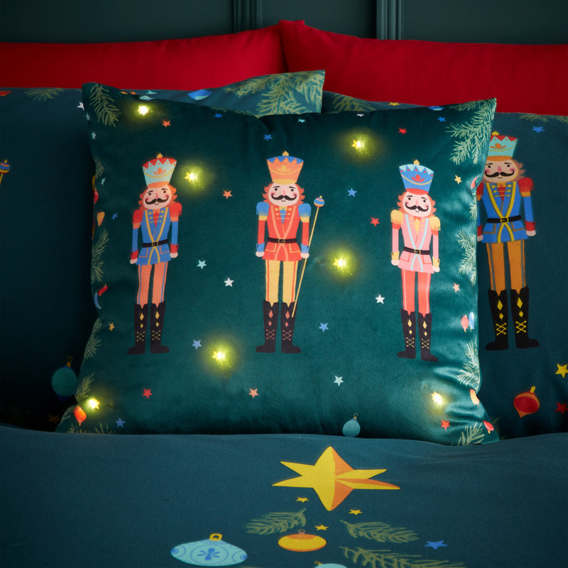 Christmas Nutcracker Light Up Scatter Cushion / Cover