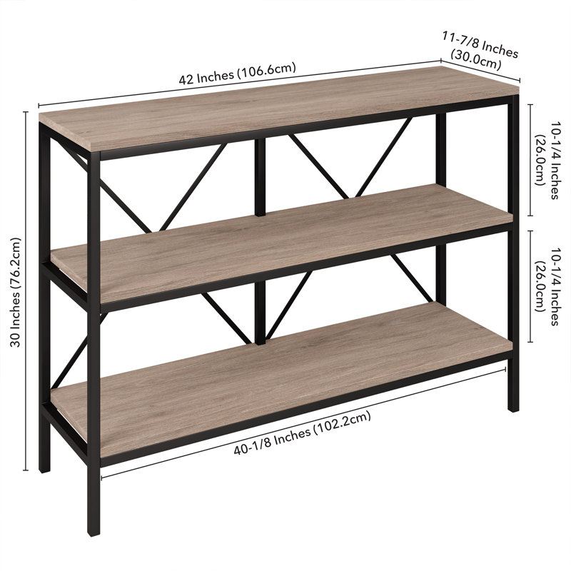 Kira Console Table, 30" H x 42" W x 11.75" D, Gray