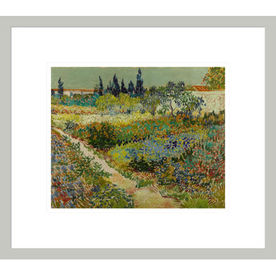 Jardin à Arles / Jardin fleuri avec sentier par Vincent van Gogh - Impression Giclée encadrée