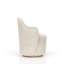 Fauteuil pivotant en tissu avec base rustique