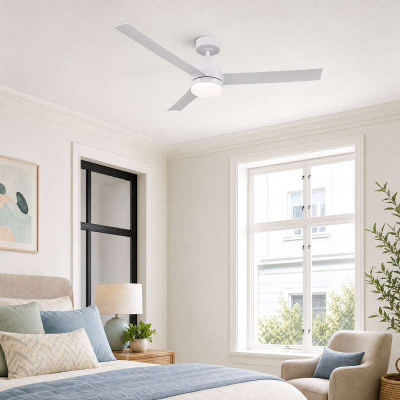 Brend 52'' Ceiling Fan with LED Lights, White