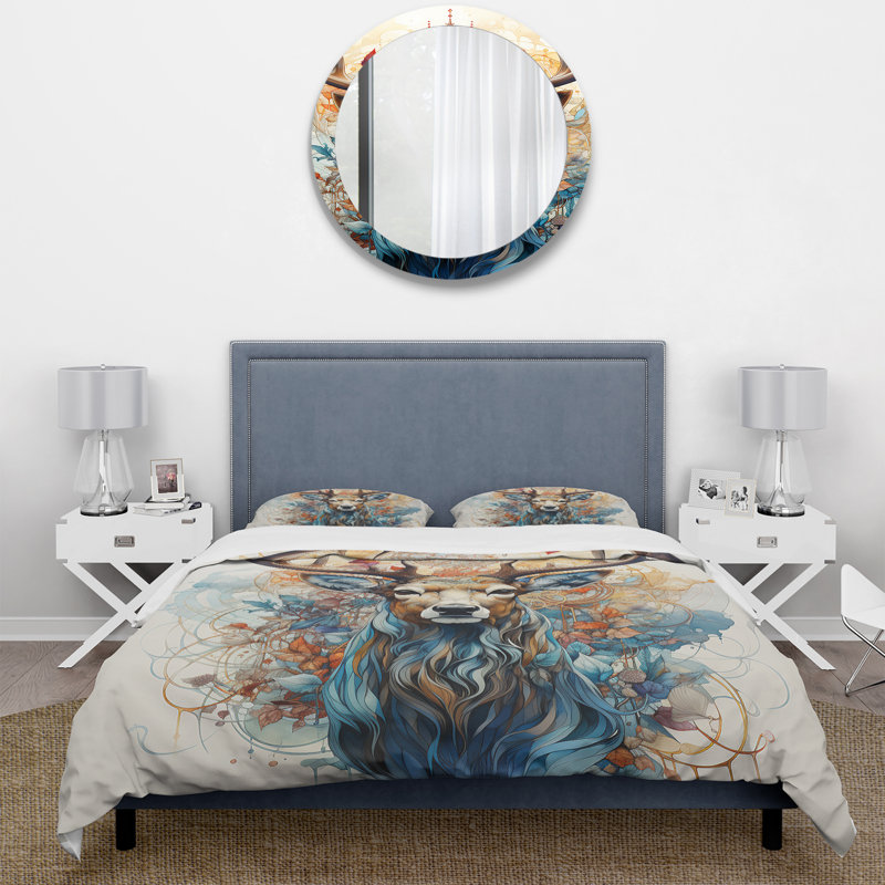 Ensemble de housse de couette Deer, Housse de couette simple et deux taies décorative