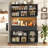 71.6"H Kitchen Pantry With LED Lights, Large Kitchen Hutch Storage With Microwave Shelf & Charge Station-1855910225