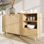 Buffet Mid-Century géométrique en bois avec rangement polyvalent