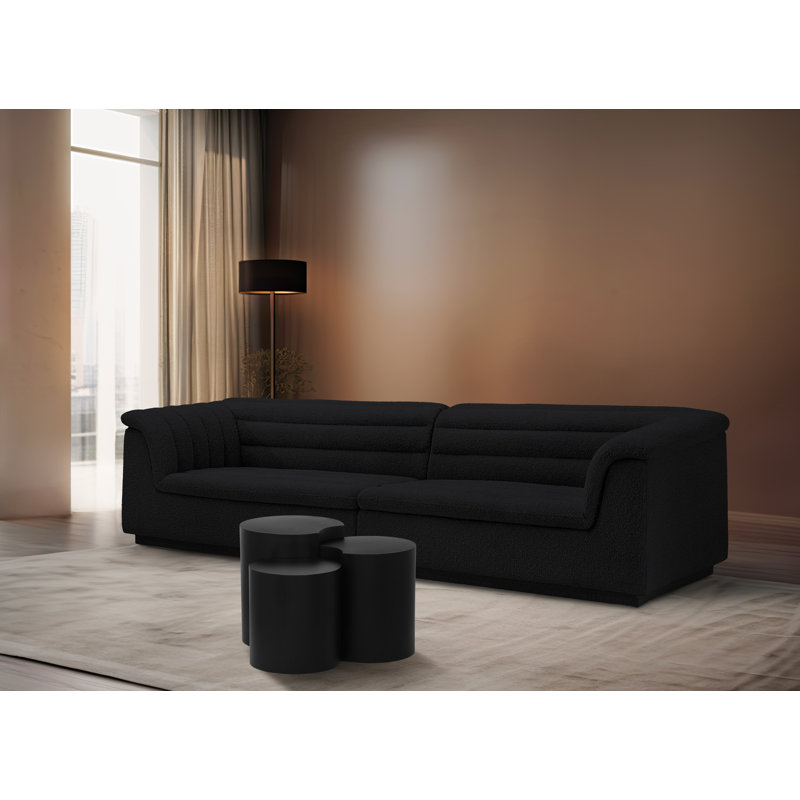 Ismah Iron Top End Table Set, Black