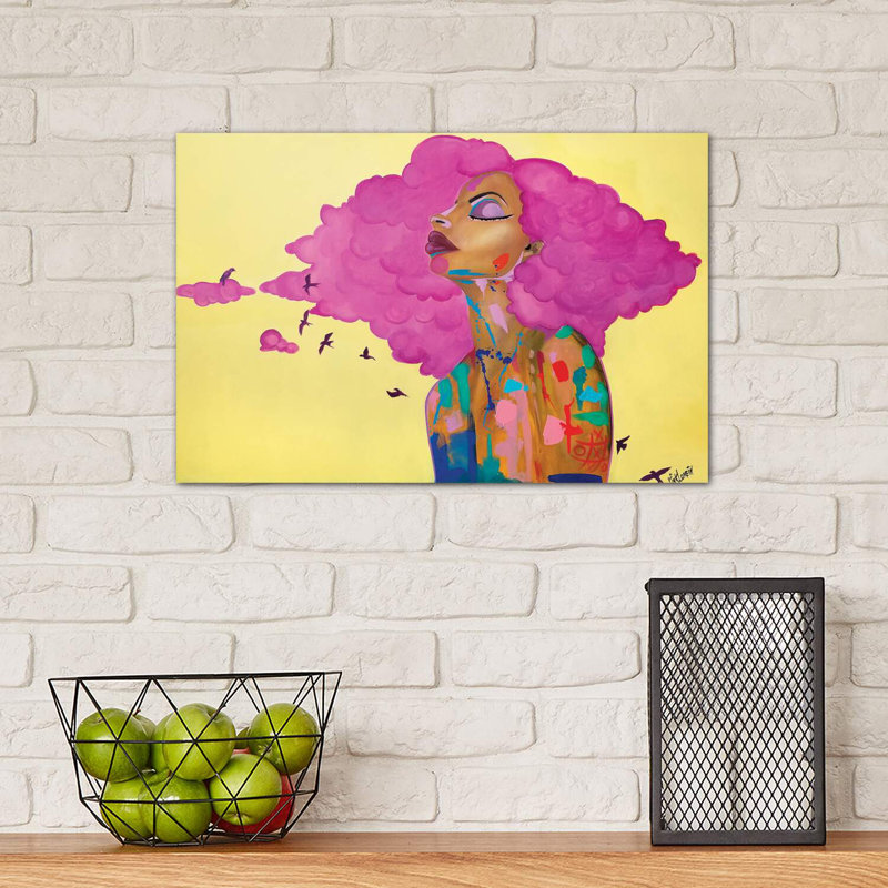 Pink 1 Piece Wrapped Canvas Wall Art, 30.48 cm H x 45.72 cm W