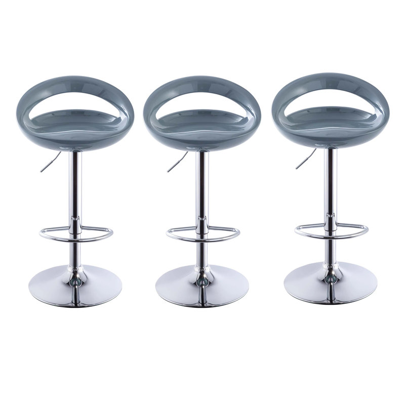 Swivel Adjustable Height Counter Stool with Metal Frame, Gray