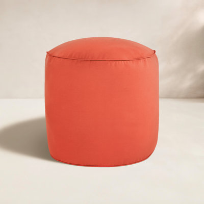 Demi Round Upholstered Outdoor Ottoman with Sunbrella® Cushion