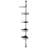 Corner Shower Organizer, Standing Corner Shelf, Adjustable 4 Tier Bath Storage Rack with Hooks