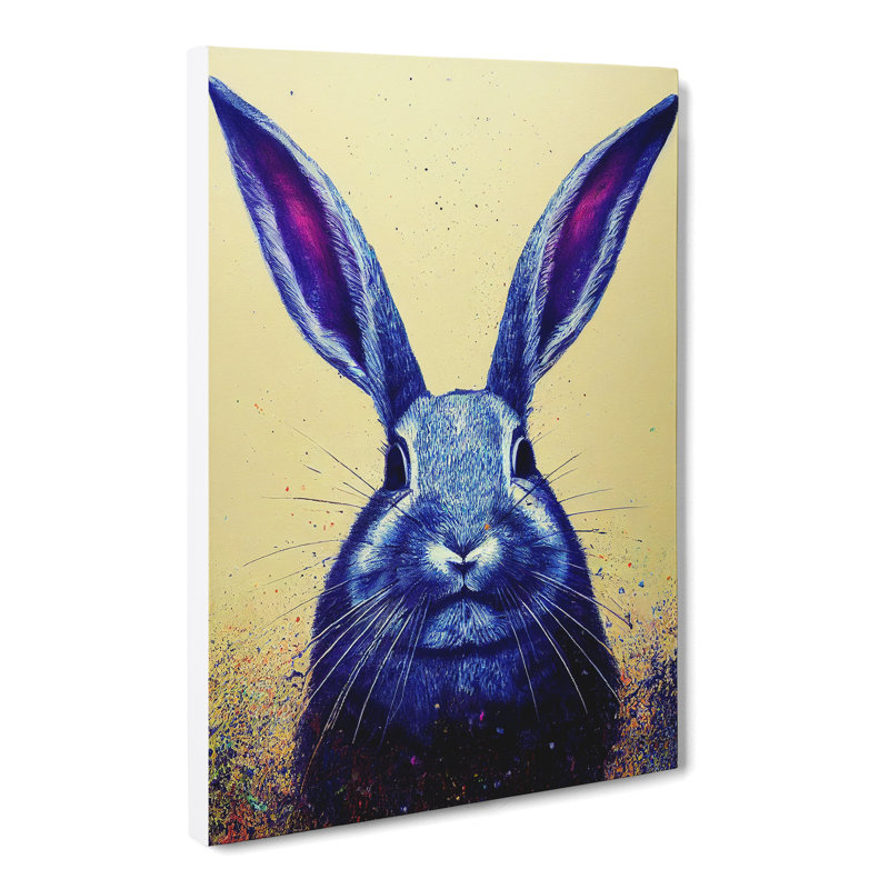 Hiddenite Rabbit Hydrodipped - Wrapped Canvas Print, 50cm H x 35cm W