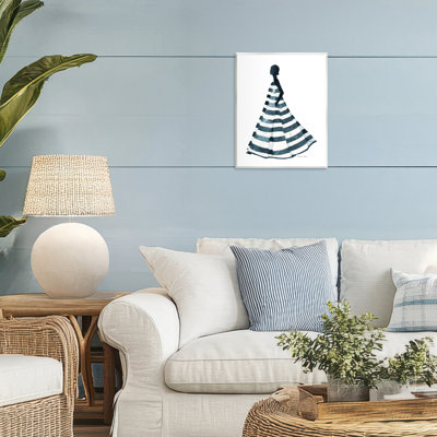 Girl In Blue Striped Dress Wall Plaque, design by Simone Elum