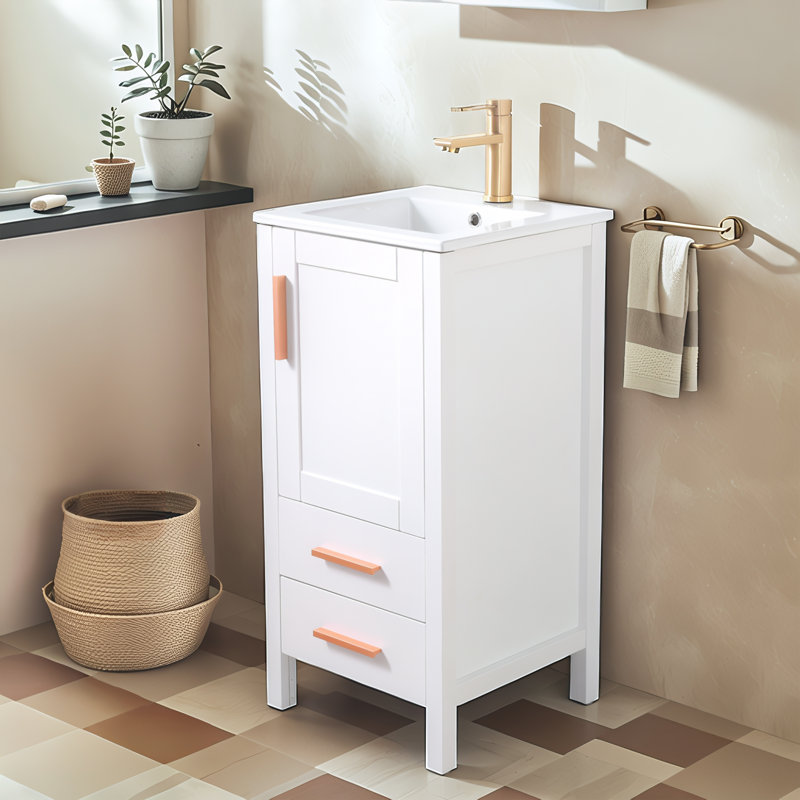 Ensemble de meuble-lavabo simple blanc 16 po