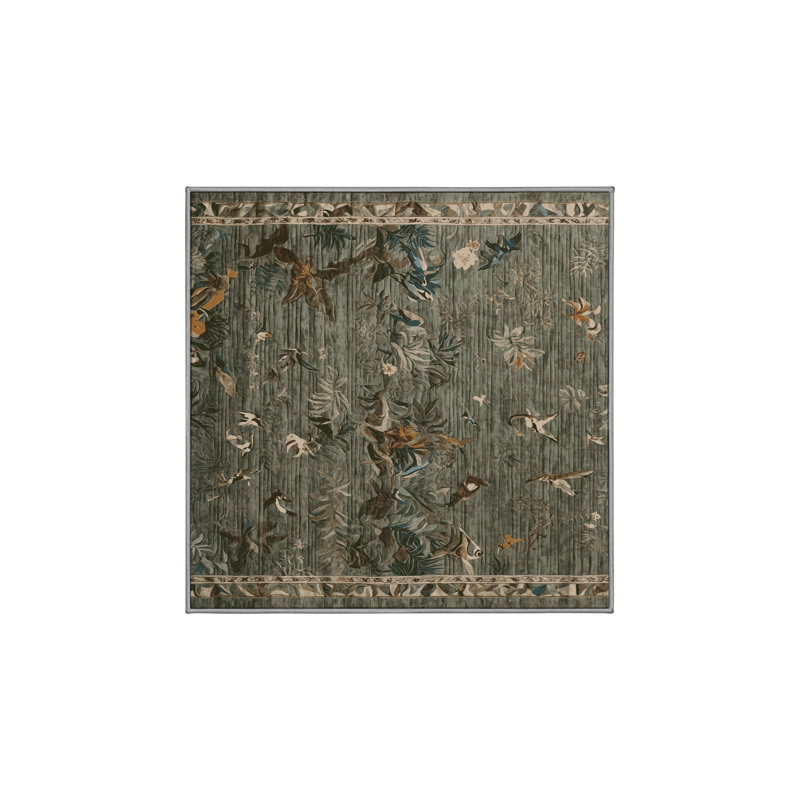 Silky Soft Plush Brown Area Rug, Square 3'