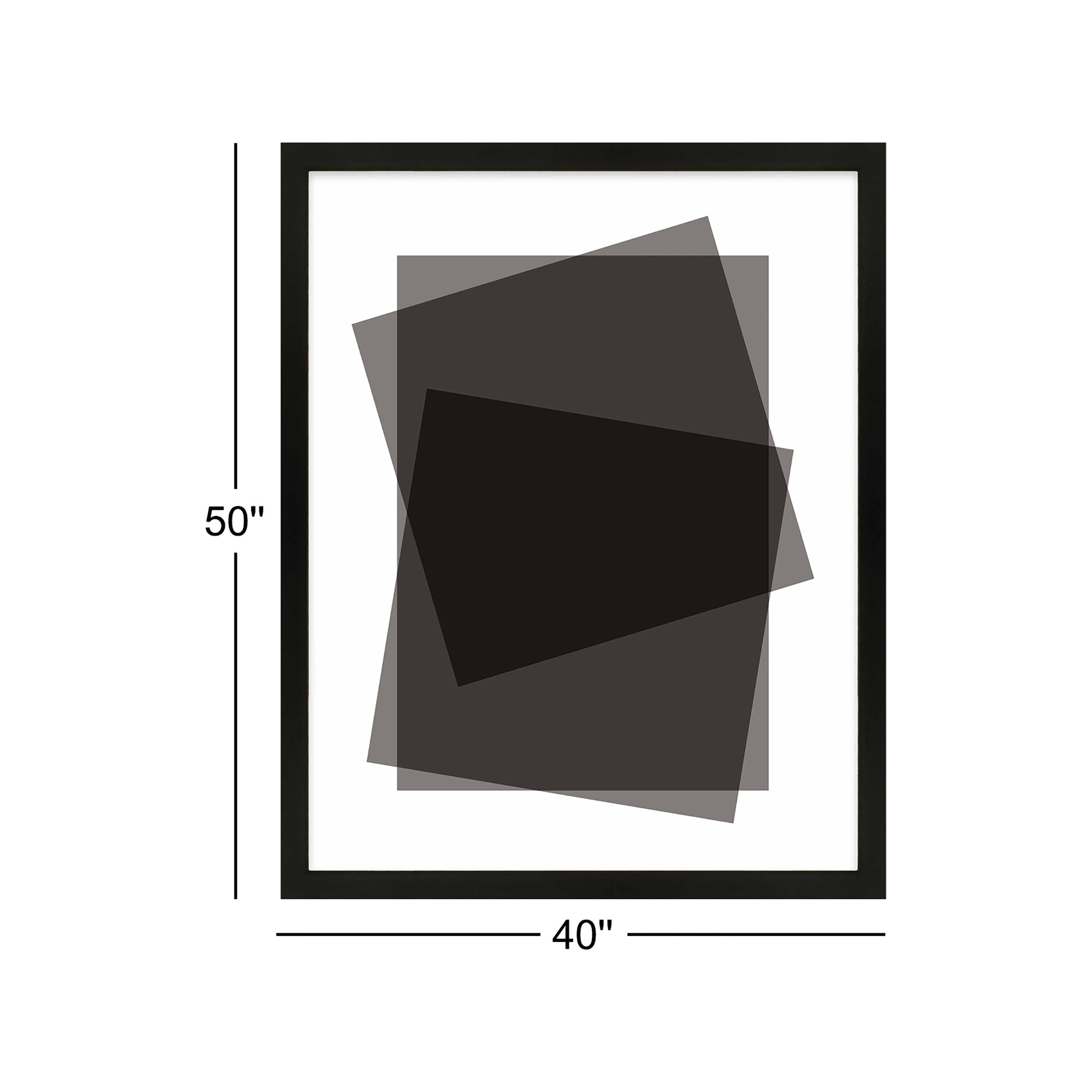 Black Kami by Jacques Pilon - Framed Wall Art, Black Framed Paper, 50" H x 40" W
