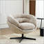 Chaise pivotante en chenille moderne avec coussin amovible - rotation à 360 °, base en métal noir, pour le salon / bureau / coin lecture-204104499