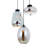 3 Light Dimmable Glass Pendant With 3 Different Lampshades