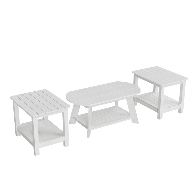 Arrlo Oval Outdoor Side Table ,, White