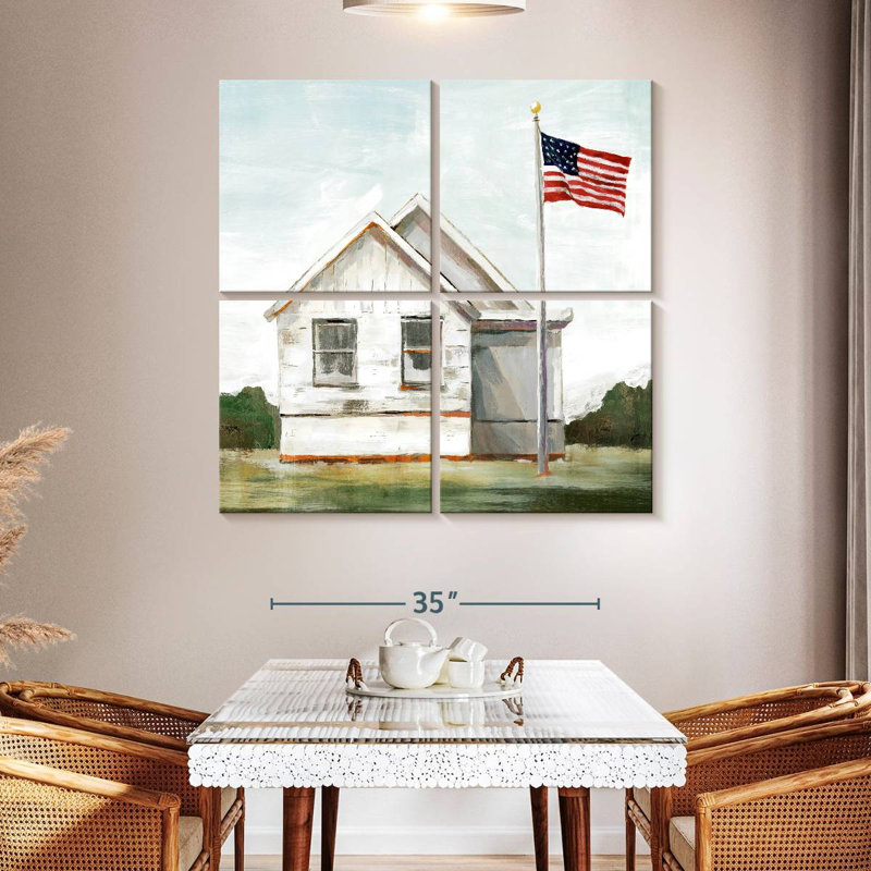 Lilie Hoisted American Flag, 45" H x 45" W