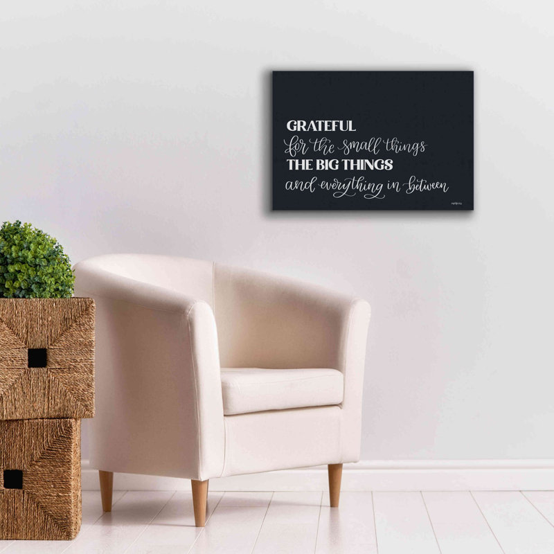 «Grateful For Everything» par l'imperfect Dust, art mural sur toile giclée, H 18 po x l 26 po x P 0,75 po