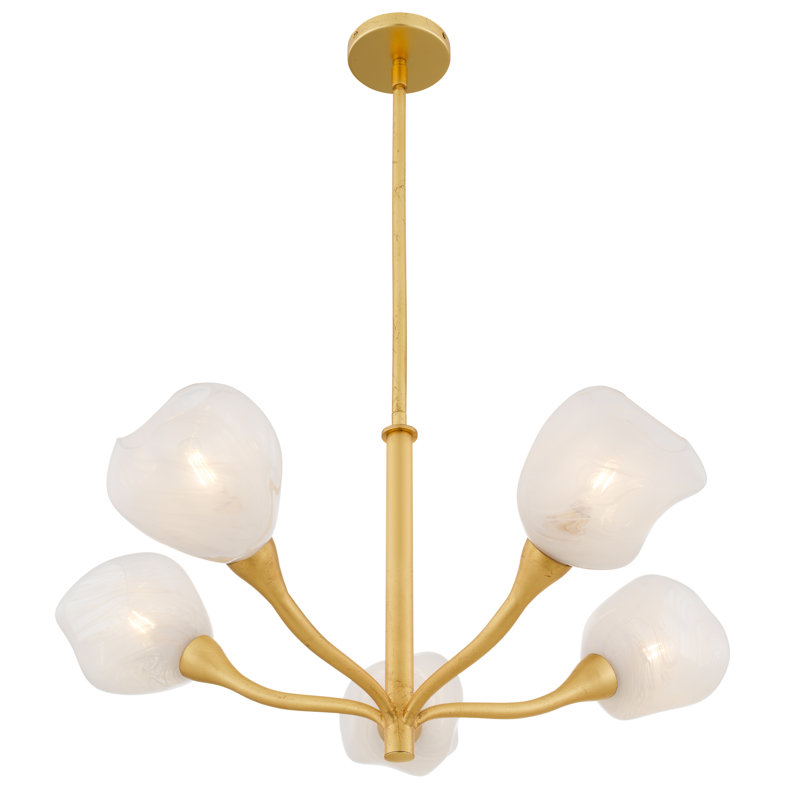 Adelyn 5-Light Gold Leaf Chandelier