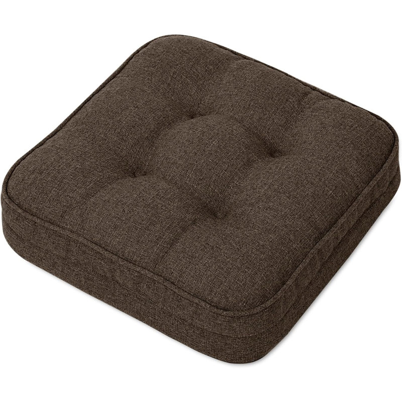 Dual-Layer Memory Foam Chair Cushion 16x16 Inch Non-Slip Silicone Base with Removable Cover