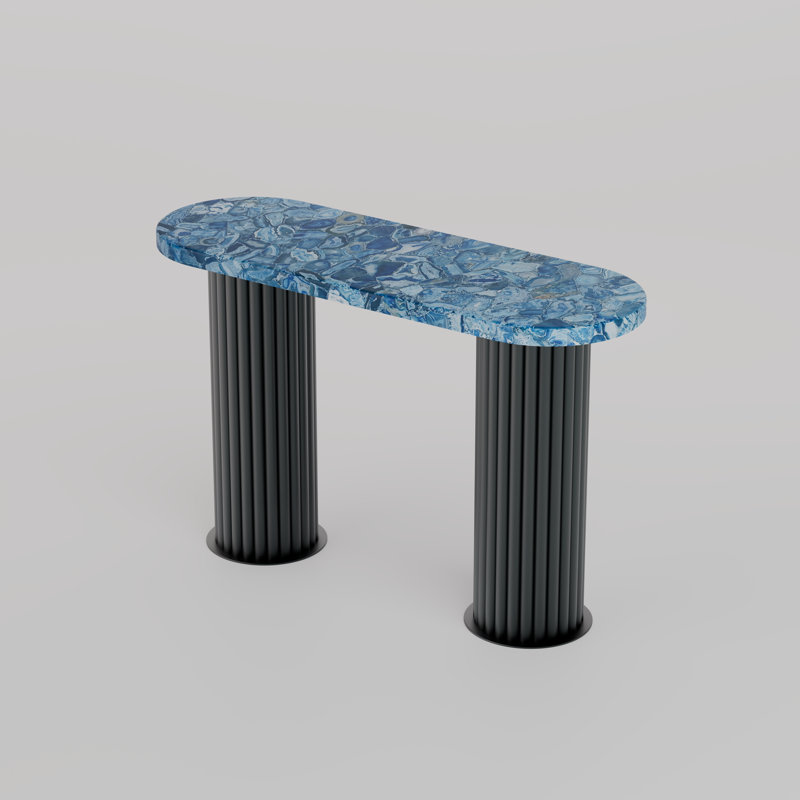 Majesté Console Table, Blue Agate, Gray