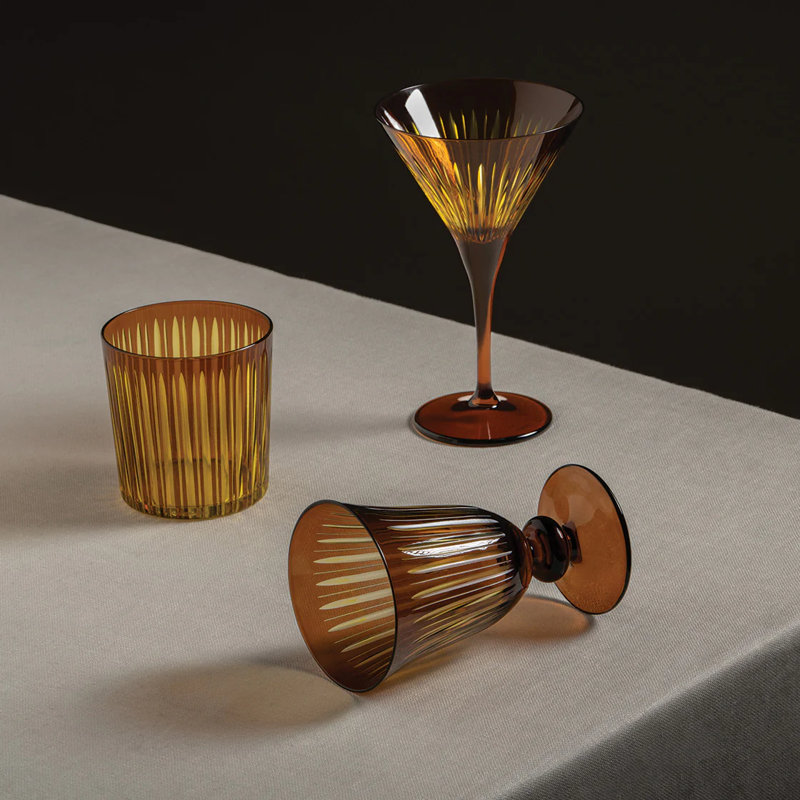 Prism Martini Glasses (Set of 4) - Mixed, Amber