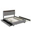Grand lit plateforme tapissier avec tête de lit, gigogne et 2 tiroirs-6955057