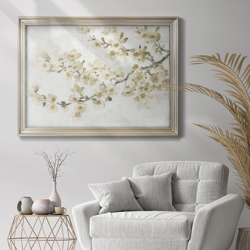 «Neutral Cherry Blossom Composition I», reproduction d'art sur toile encadrée, L 25 po x H 21 po