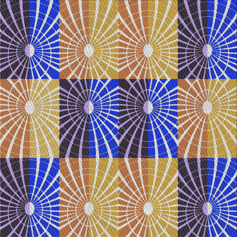 Tapis mauve/brun tissé à la machine, Carré 5 pi
