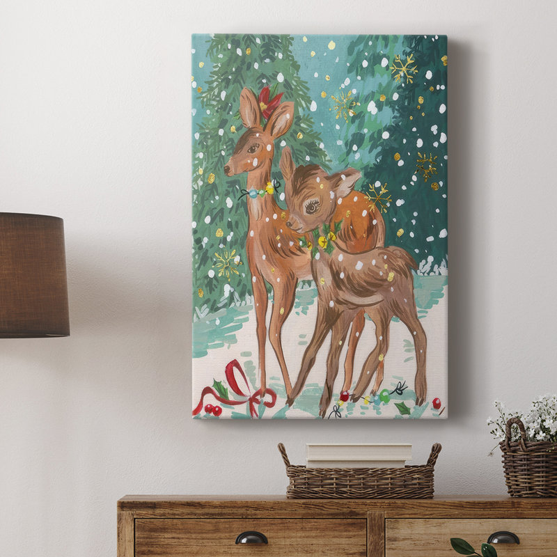 Doe and Fawn I - galerie sur mesure Cavas, H 12 po x l 8 po