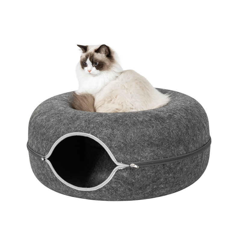 Grand lit tunnel pour chat