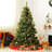 Green Artificial Pine Christmas Tree with 200 Single Coloured Lights with Stand-67202413