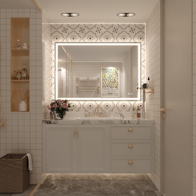 Miroir de salle de bain Molly Framelss, 44 po x 30 po, Transparent