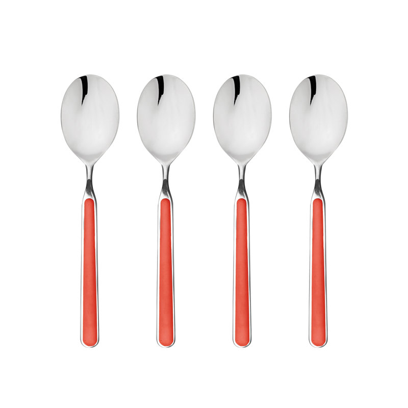 4 cuillères à espresso fant. Bleu électrique, Corail
