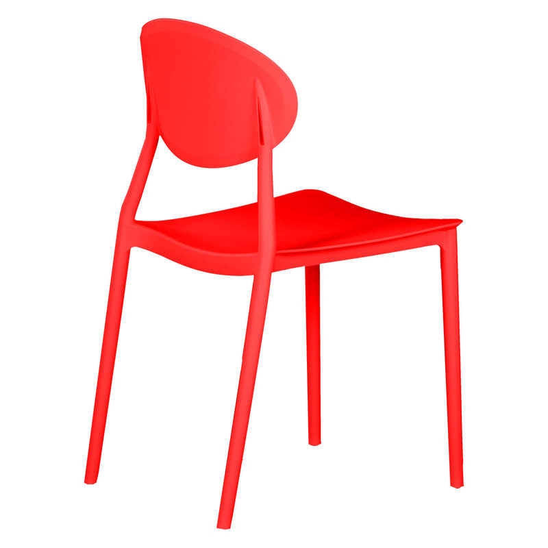 Stackable Outdoor Patio Dining Side Chair, Red