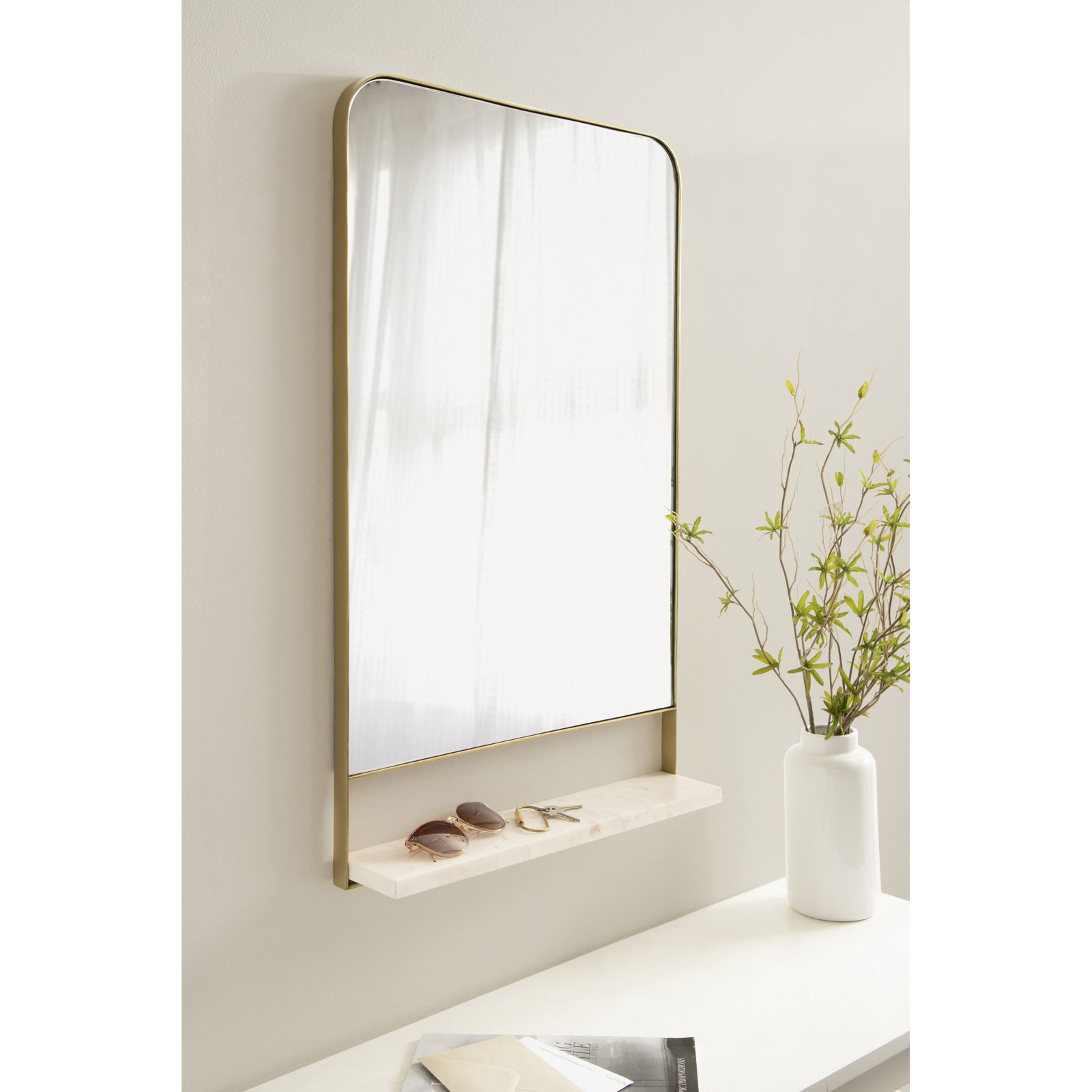 Branchville Mirror, 34" x 20", Gold, Rectangle