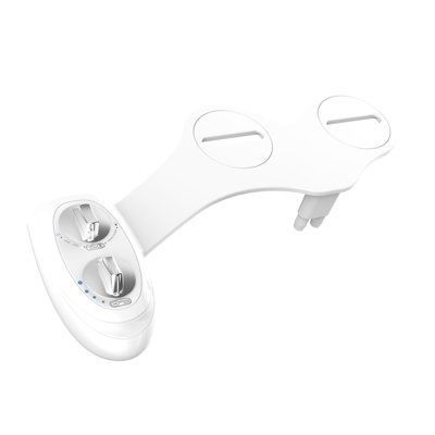 Bidet de toilette blanc avec douchette à double jet pour lavage féminin à l'avant et à l'arrière, deux grandes poignées pour gérer le débit d'eau, le garde le garde hygiénique, pratique à assembler