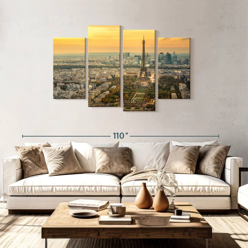 Nicci soleil couchant sur Paris, H 48 po x l 75 po
