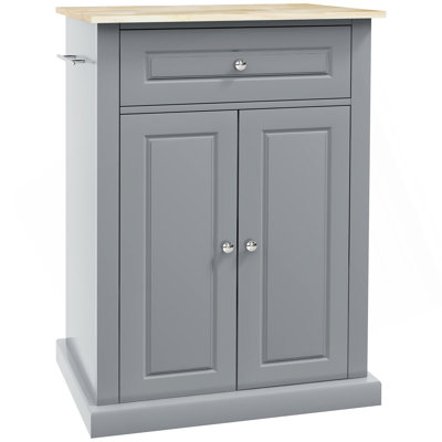 Rolling Kitchen Island Cart, Portable Serving Trolley Table With Drawer, Adjustable Shelf And 2 Towel Racks For Enhanced Storage And Mobility