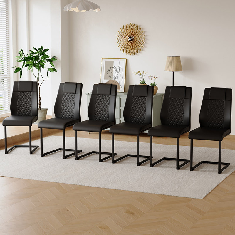 Chaises de salle à manger modernes, 6, Noir, Noir